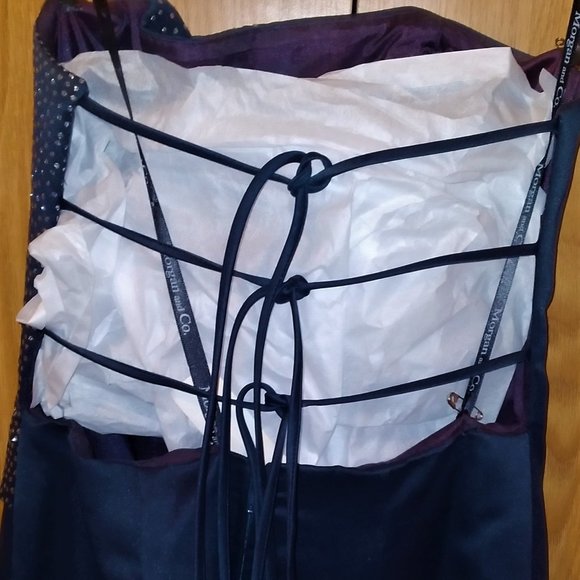 Vintage Beautiful Morgan and Co. Dark Blue Prom/Formal Dress - 2002 - Size 1/2 - Picture 8 of 12